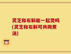 灵芝和石斛能一起煲吗(灵芝和石斛可共同煮汤)