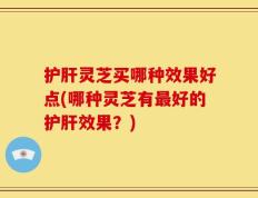 护肝灵芝买哪种效果好点(哪种灵芝有最好的护肝效果？)