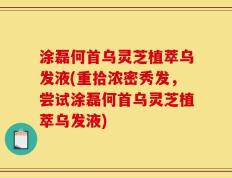 涂磊何首乌灵芝植萃乌发液(重拾浓密秀发，尝试涂磊何首乌灵芝植萃乌发液)