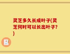 灵芝多久长成叶子(灵芝何时可以长出叶子？)