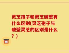 灵芝孢子和灵芝破壁有什么区别(灵芝孢子与破壁灵芝的区别是什么？)