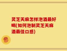 灵芝天麻怎样泡酒最好喝(如何泡制灵芝天麻酒最佳口感)