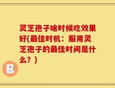 灵芝孢子啥时候吃效果好(最佳时机：服用灵芝孢子的最佳时间是什么？)