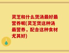 灵芝和什么煲汤最好最营养呢(灵芝煲这种汤最营养，配合这种食材尤其好)