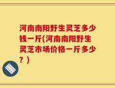 河南南阳野生灵芝多少钱一斤(河南南阳野生灵芝市场价格一斤多少？)