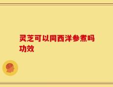 灵芝可以同西洋参煮吗功效