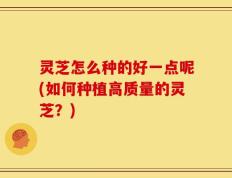 灵芝怎么种的好一点呢(如何种植高质量的灵芝？)