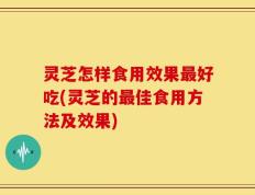 灵芝怎样食用效果最好吃(灵芝的最佳食用方法及效果)