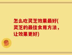 怎么吃灵芝效果最好(灵芝的最佳食用方法，让效果更好)