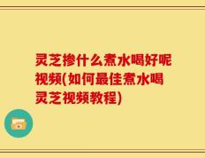 灵芝掺什么煮水喝好呢视频(如何最佳煮水喝灵芝视频教程)