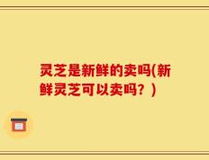 灵芝是新鲜的卖吗(新鲜灵芝可以卖吗？)