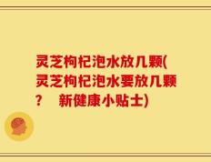 灵芝枸杞泡水放几颗(灵芝枸杞泡水要放几颗？  新健康小贴士)
