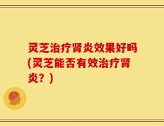 灵芝治疗肾炎效果好吗(灵芝能否有效治疗肾炎？)