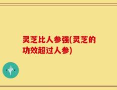 灵芝比人参强(灵芝的功效超过人参)