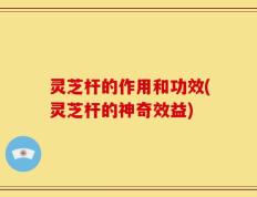 灵芝杆的作用和功效(灵芝杆的神奇效益)