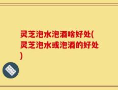 灵芝泡水泡酒啥好处(灵芝泡水或泡酒的好处)