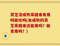 灵芝没成熟采回来有用吗能吃吗(未成熟的灵芝采回来还能用吗？能食用吗？)