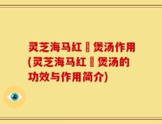 灵芝海马红栆煲汤作用(灵芝海马红栆煲汤的功效与作用简介)