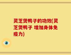 灵芝煲鸭子的功效(灵芝煲鸭子 增加身体免疫力)