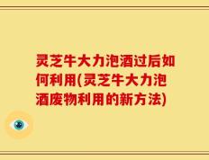 灵芝牛大力泡酒过后如何利用(灵芝牛大力泡酒废物利用的新方法)