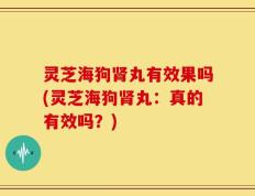 灵芝海狗肾丸有效果吗(灵芝海狗肾丸：真的有效吗？)