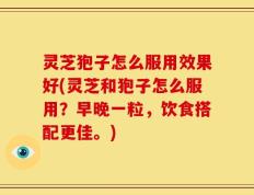 灵芝狍子怎么服用效果好(灵芝和狍子怎么服用？早晚一粒，饮食搭配更佳。)