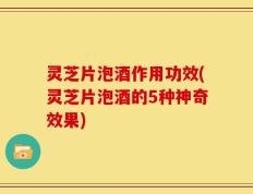 灵芝片泡酒作用功效(灵芝片泡酒的5种神奇效果)
