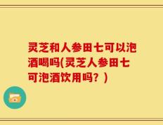 灵芝和人参田七可以泡酒喝吗(灵芝人参田七可泡酒饮用吗？)