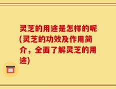 灵芝的用途是怎样的呢(灵芝的功效及作用简介，全面了解灵芝的用途)
