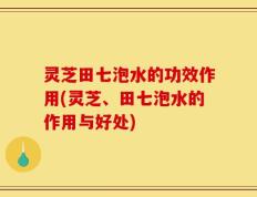 灵芝田七泡水的功效作用(灵芝、田七泡水的作用与好处)
