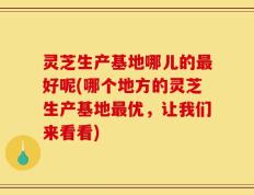 灵芝生产基地哪儿的最好呢(哪个地方的灵芝生产基地最优，让我们来看看)