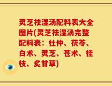 灵芝祛湿汤配料表大全图片(灵芝祛湿汤完整配料表：杜仲、茯苓、白术、灵芝、苍术、桂枝、炙甘草)