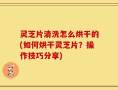 灵芝片清洗怎么烘干的(如何烘干灵芝片？操作技巧分享)