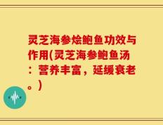 灵芝海参烩鲍鱼功效与作用(灵芝海参鲍鱼汤：营养丰富，延缓衰老。)