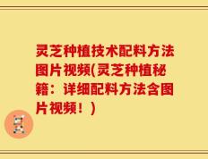 灵芝种植技术配料方法图片视频(灵芝种植秘籍：详细配料方法含图片视频！)
