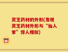 灵芝药材的外形(发现灵芝药材外形与“仙人掌”惊人相似)
