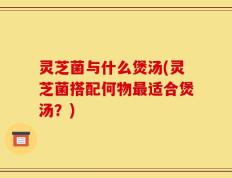 灵芝菌与什么煲汤(灵芝菌搭配何物最适合煲汤？)