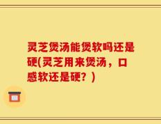 灵芝煲汤能煲软吗还是硬(灵芝用来煲汤，口感软还是硬？)