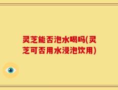 灵芝能否泡水喝吗(灵芝可否用水浸泡饮用)