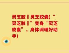灵芝胶嚢灵芝胶囊(“灵芝胶嚢”变身“灵芝胶囊”，身体调理好助手)