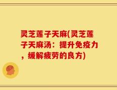灵芝莲子天麻(灵芝莲子天麻汤：提升免疫力，缓解疲劳的良方)