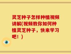 灵芝种子怎样种植视频讲解(视频教你如何种植灵芝种子，快来学习吧！)