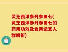 灵芝西洋参丹参田七(灵芝西洋参丹参田七的药用功效及食用适宜人群解析)