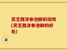 灵芝西洋参泡脚的功效(灵芝西洋参泡脚的好处)