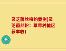 灵芝菌丝粉的案例(灵芝菌丝粉：草莓种植区获丰收)