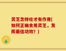 灵芝怎样吃才有作用(如何正确食用灵芝，发挥最佳功效？)