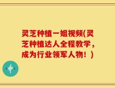 灵芝种植一姐视频(灵芝种植达人全程教学，成为行业领军人物！)