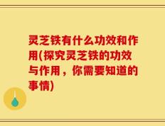 灵芝铁有什么功效和作用(探究灵芝铁的功效与作用，你需要知道的事情)