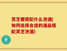 灵芝要搭配什么泡酒(如何选择合适的酒品搭配灵芝泡酒)