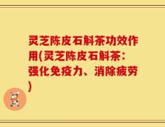灵芝陈皮石斛茶功效作用(灵芝陈皮石斛茶：强化免疫力、消除疲劳)
